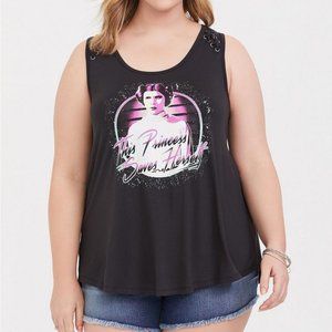 Her Universe Star Wars Princess Leia Black Tank, Size 6, 30W Plus